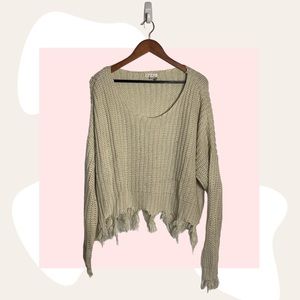 5. Frayed knit boho sweater S/M